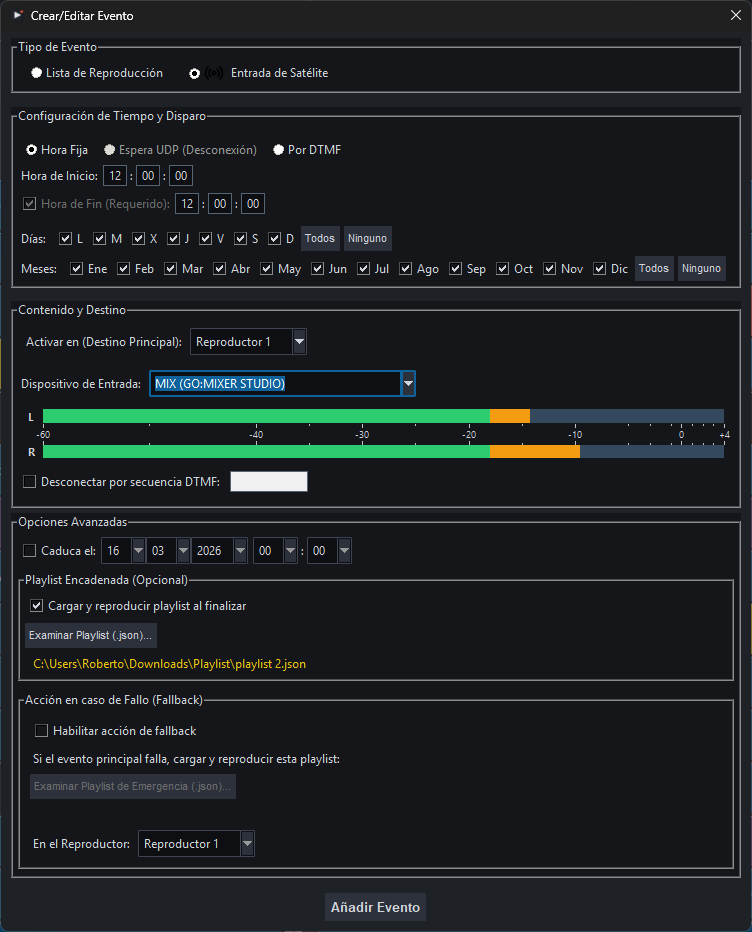 Programador de Eventos